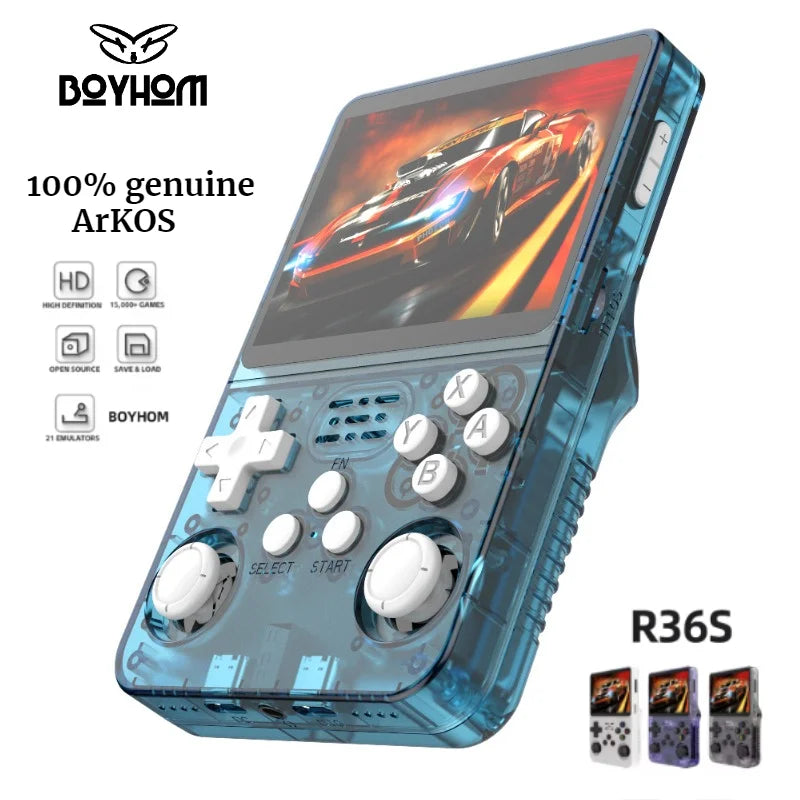ARKOS R36S Retro Handheld Video Game Console Linux System 3.5 Inch IPS Screen R35s Pro Portable Pocket Video Player 64GB Games