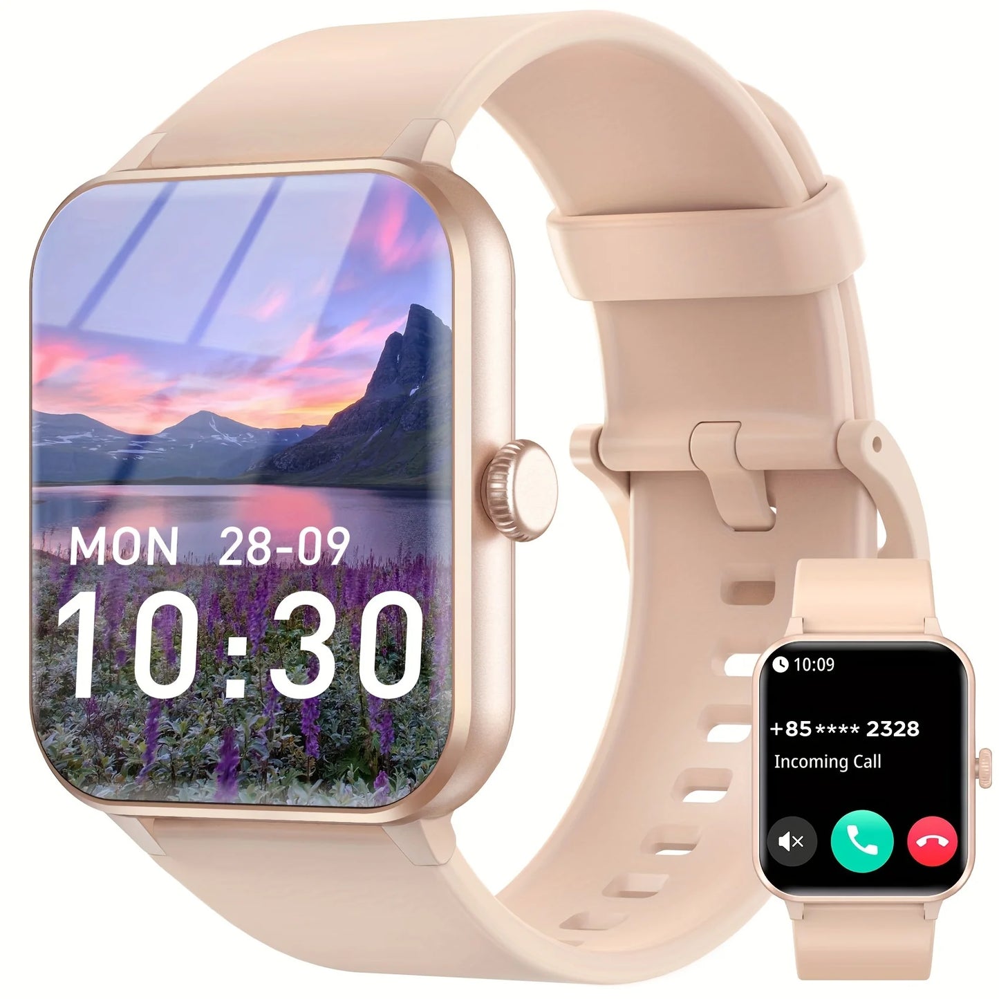 Baolubao New Waterproof Smart Watch for Women Men 1.85'' HD Screen Bluetooth Fitness&Health Monitoing Smartwatch for Android IOS