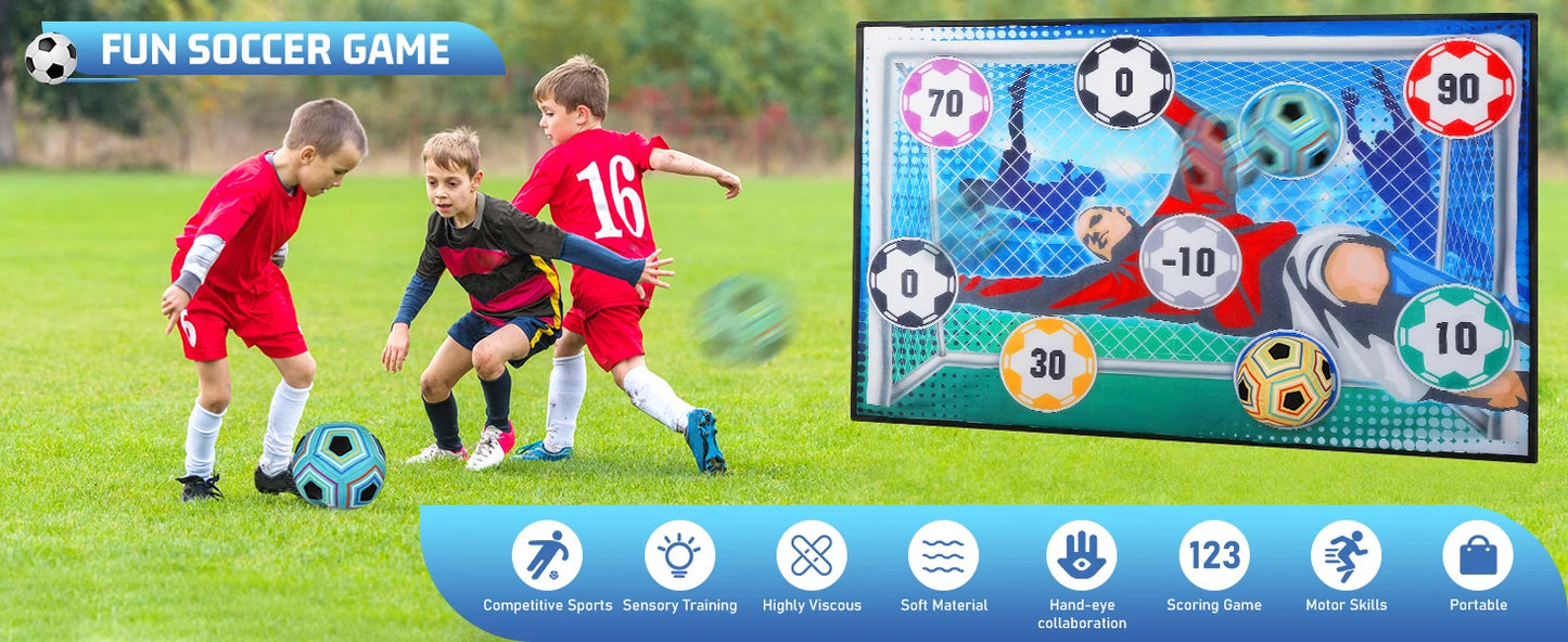 VATOS Football Ball Game Set for Kids Indoor Outdoor Soccer Train Sport Game Foldable Toys for 3 4 5 6 7 8 Years Old Boys Girls