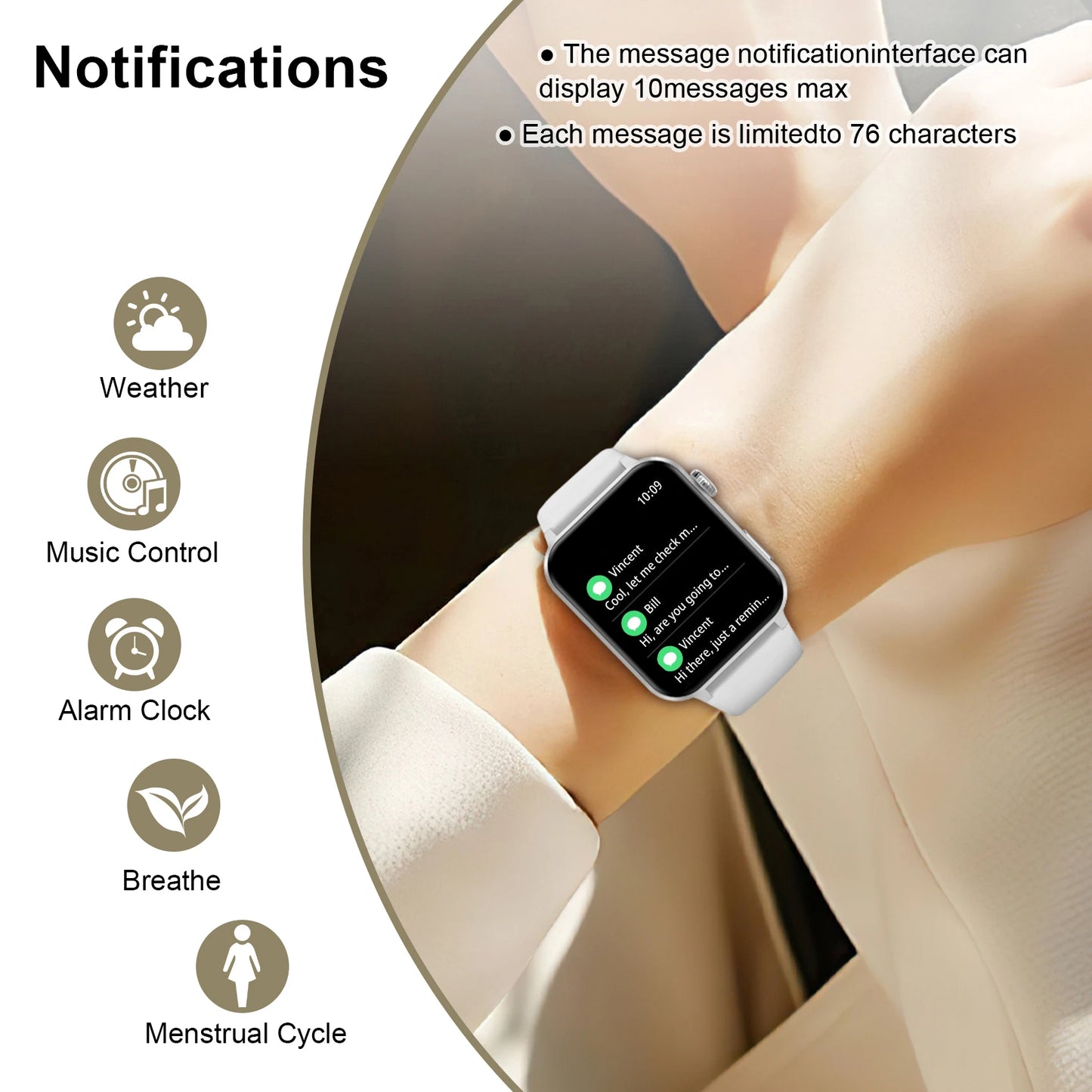 IOWODO Smart Watch for Men Women Bluetooth Call, AI Voice, 1.85" HD Fitness Watch with Heart Rate SpO2 Monitor,message alert