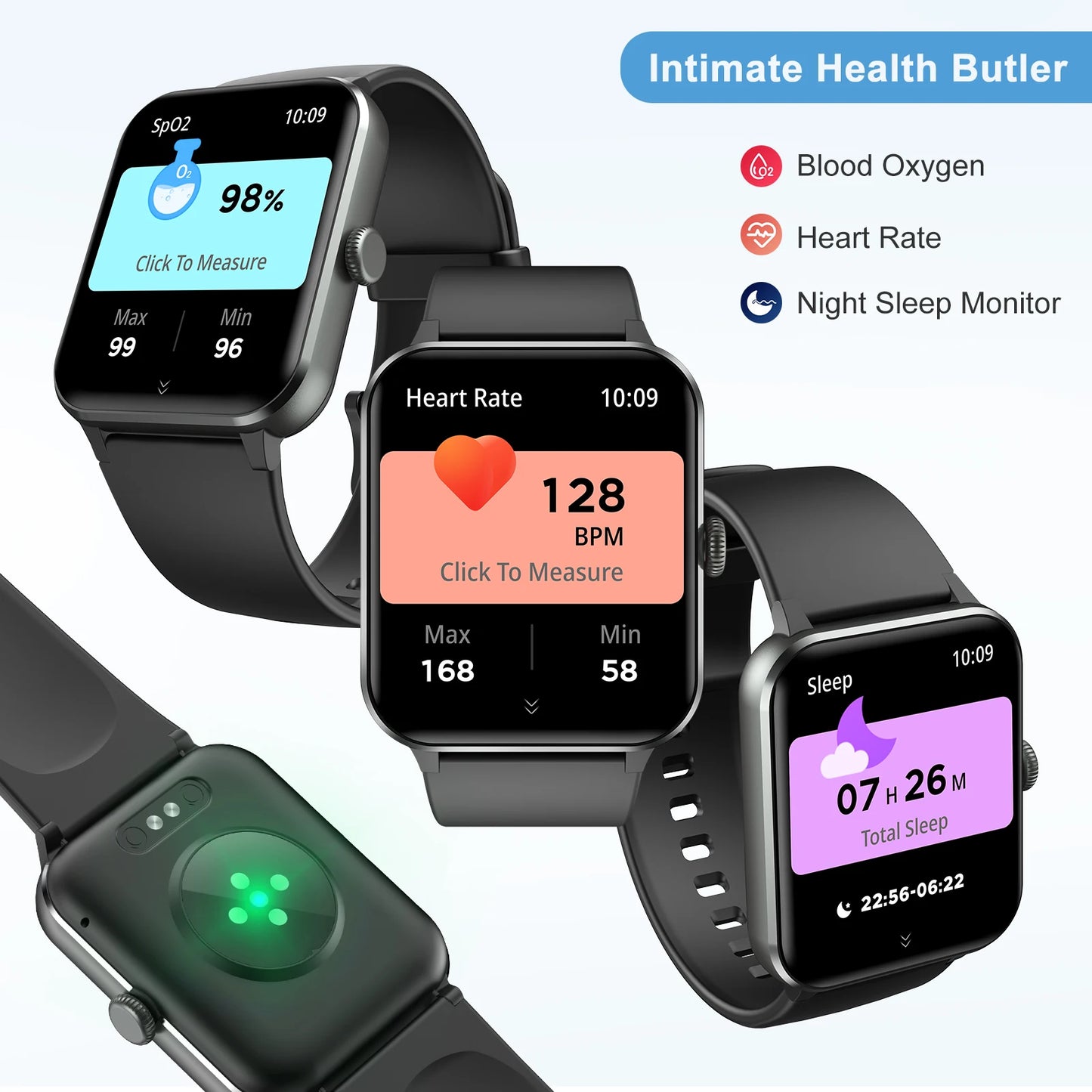 Baolubao New Waterproof Smart Watch for Women Men 1.85'' HD Screen Bluetooth Fitness&Health Monitoing Smartwatch for Android IOS