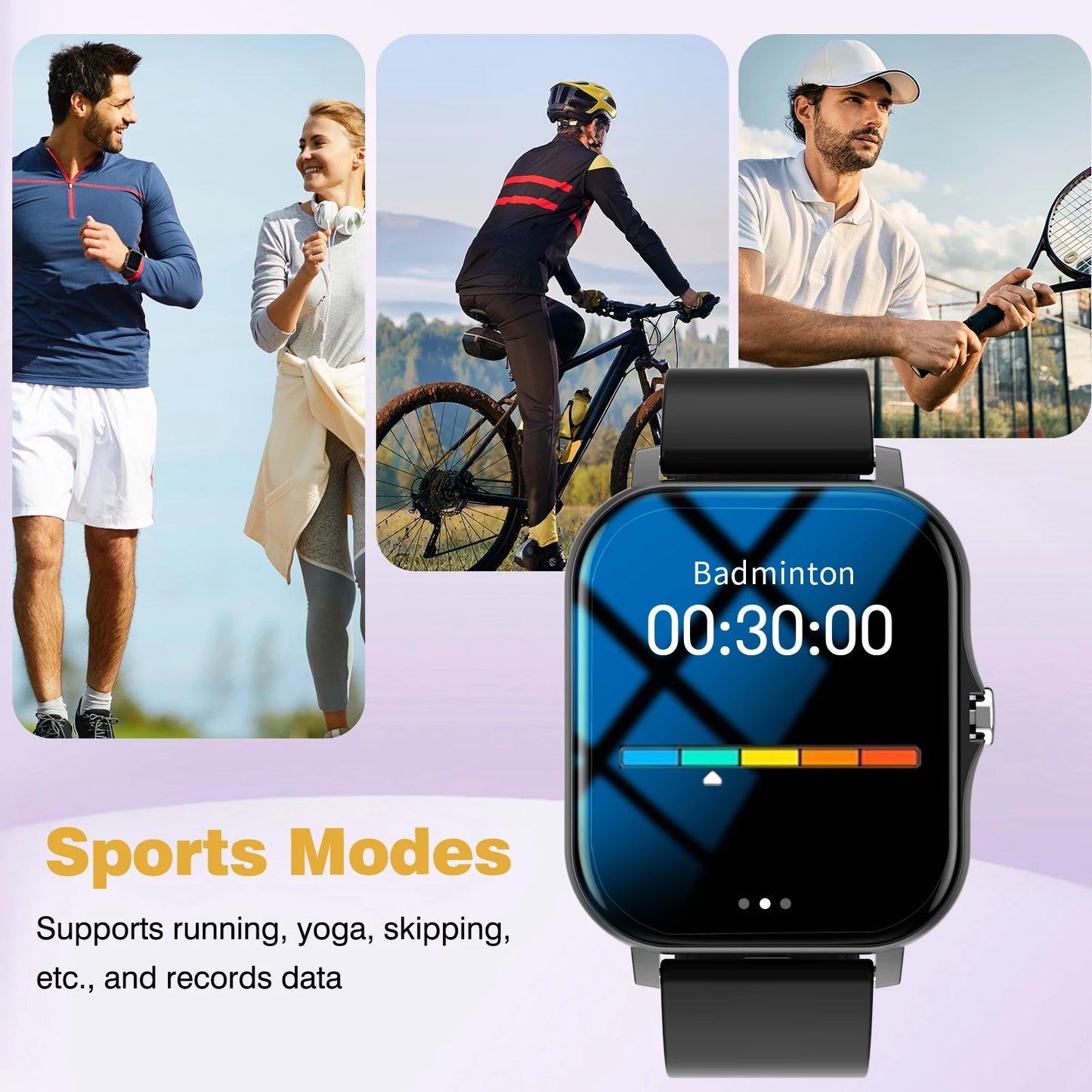 Smart Watch, Wireless Calling, Message Reminder, Multiple Sports Modes, Weather Forecast, Outdoor Multi-Sport Watch