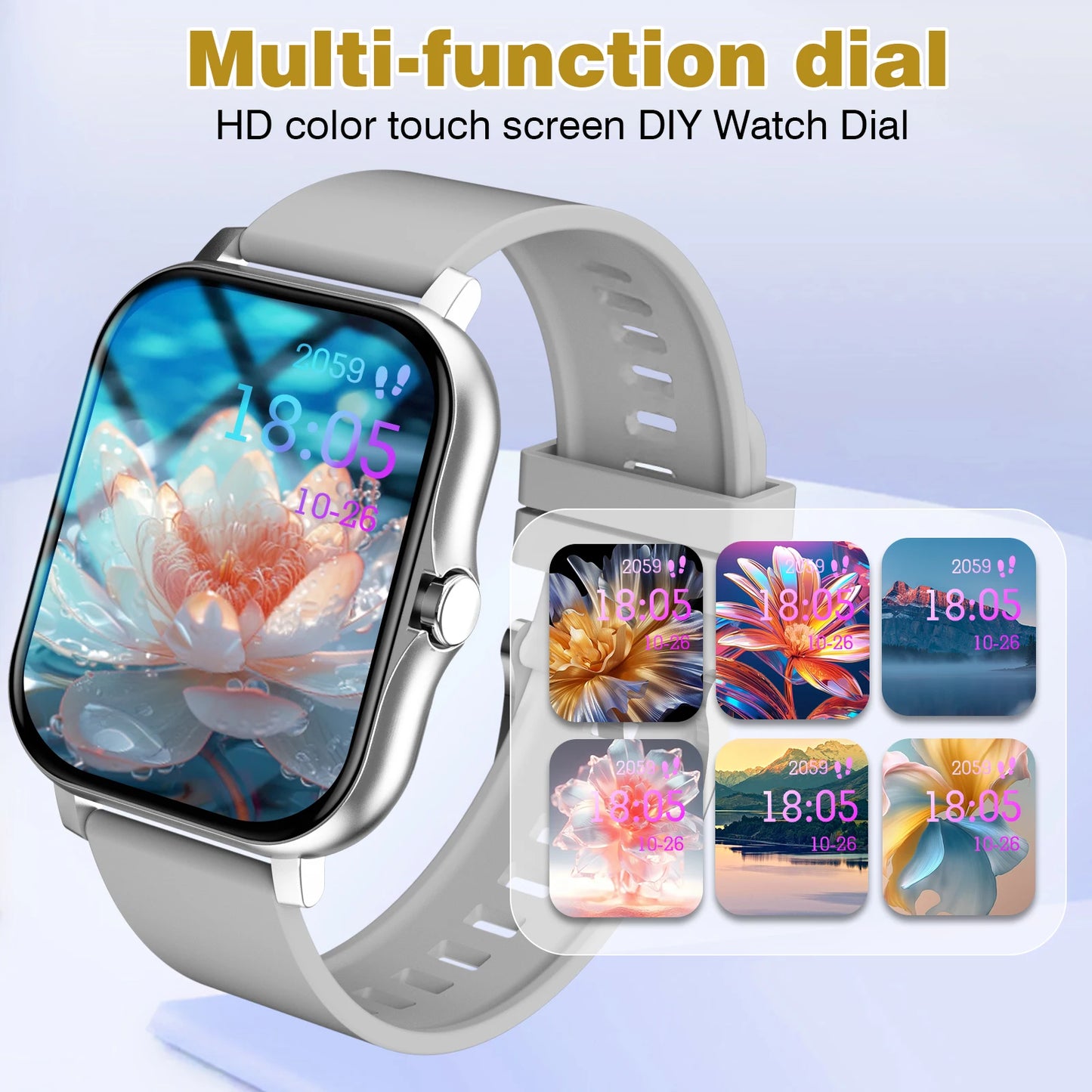 Smart Watch, Wireless Calling, Message Reminder, Multiple Sports Modes, Weather Forecast, Outdoor Multi-Sport Watch