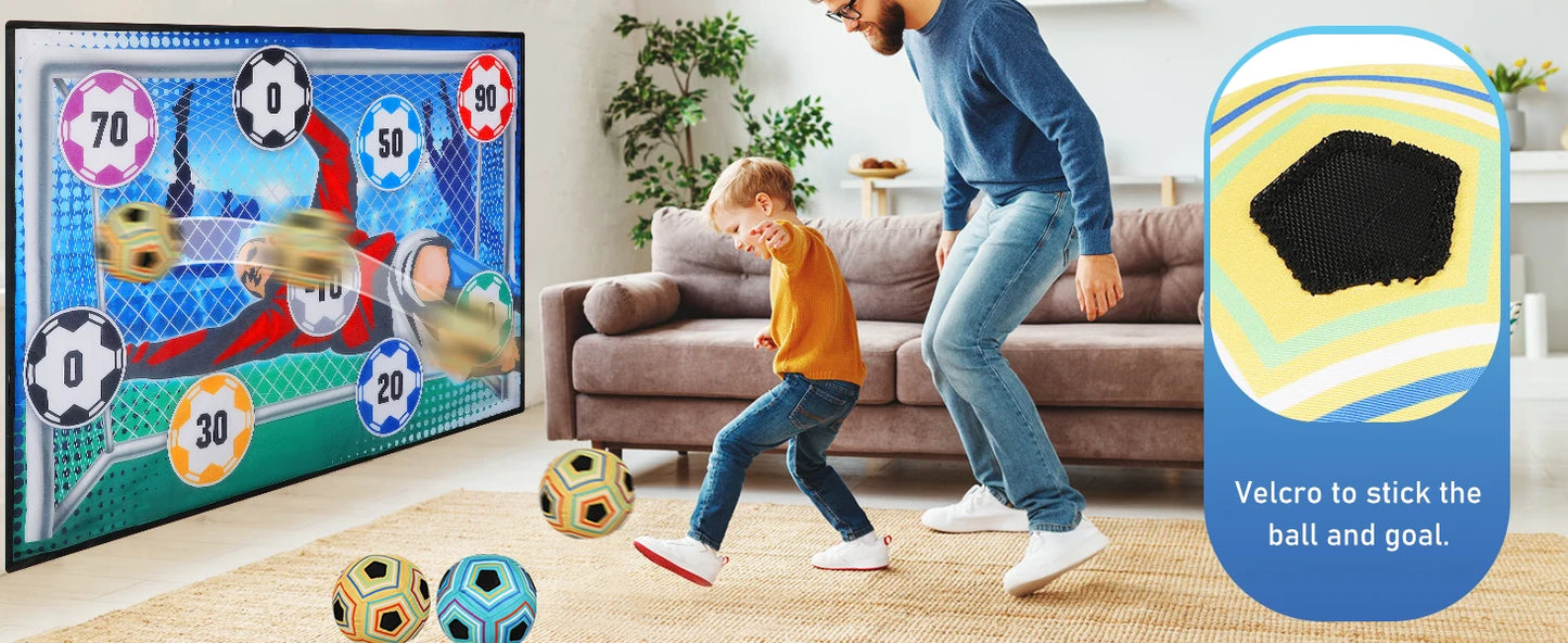 VATOS Football Ball Game Set for Kids Indoor Outdoor Soccer Train Sport Game Foldable Toys for 3 4 5 6 7 8 Years Old Boys Girls