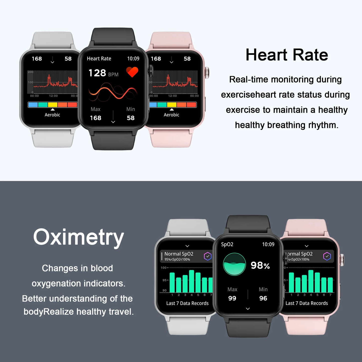 IOWODO Bluetooth Call Smart Watch 1.85 Inch HD Screen Women Men Fitness Watch with Pedometer 100+ Sports Modes Health Monitor
