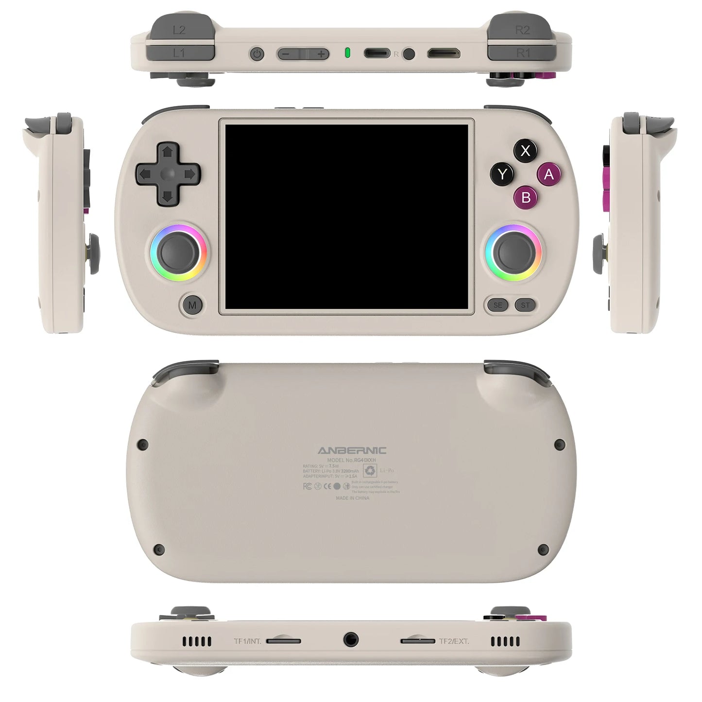 ANBERNIC RG40XX H Retro Handheld Game Console 4.0 Inch IPS Screen Linux System Built-in 64G TF Card 5488 Games Support HD-TV Out