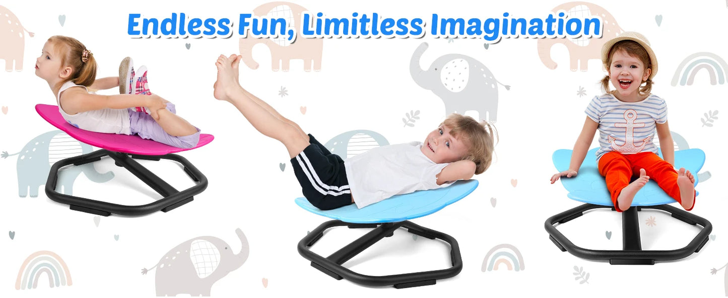 Outdoor Swivel Chair 360° Spin Toy for Kids Swing Seat Sensory Balance Funny Chairs Relief Motion Sickness Toys For Boys Girls