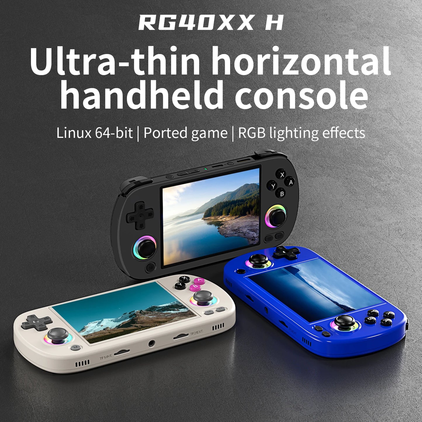 ANBERNIC RG40XX H Retro Handheld Game Console 4.0 Inch IPS Screen Linux System Built-in 64G TF Card 5488 Games Support HD-TV Out