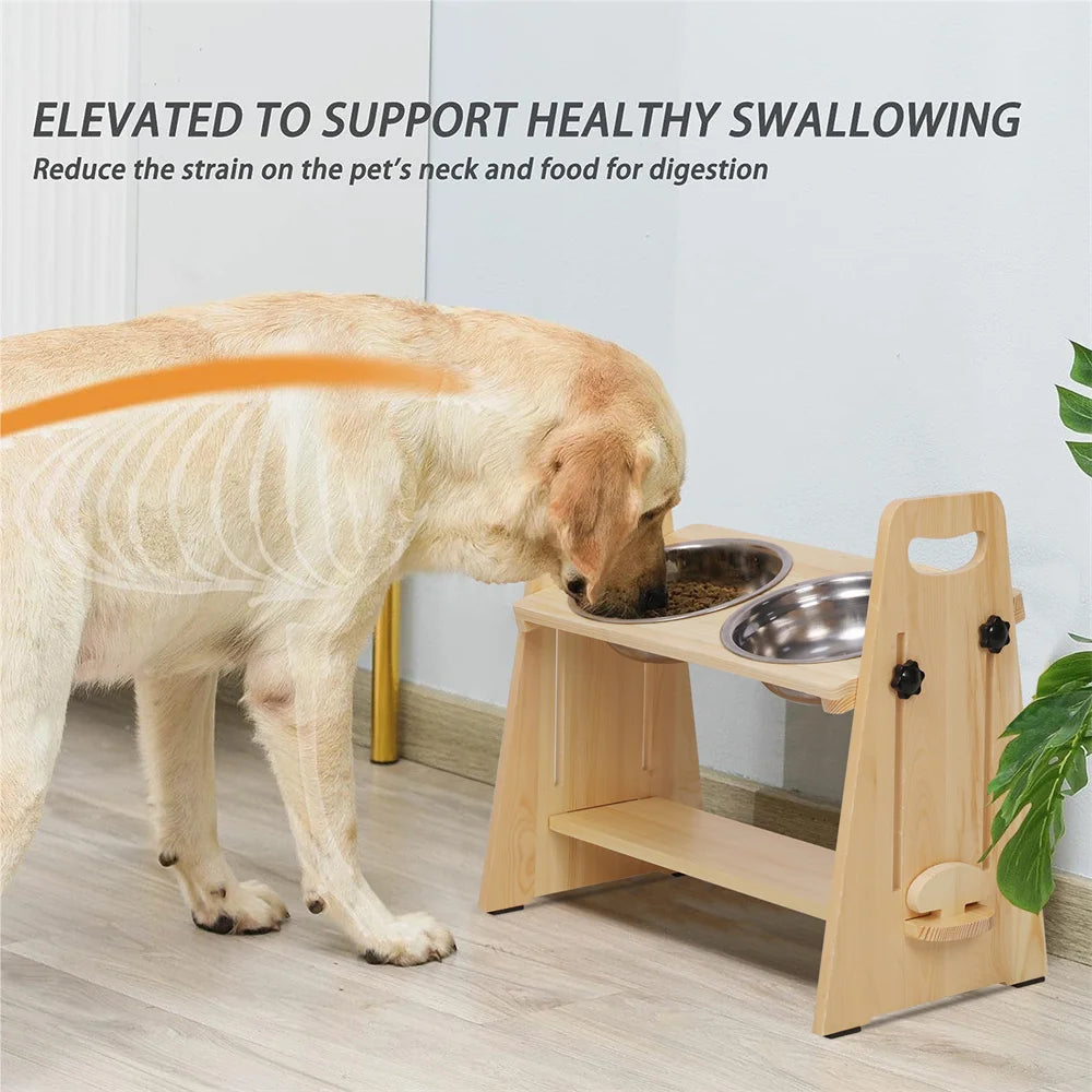 Height Adjustable Elevated Dog Bowls Tall Raised Feeder Stand Dog Food Water Bowl Feeder Station for Large Medium Small Dogs