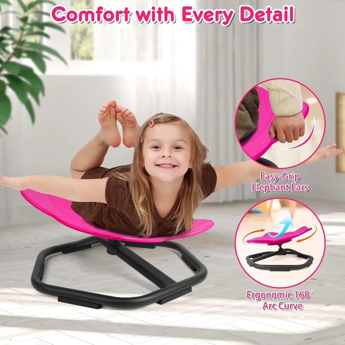 Outdoor Swivel Chair 360° Spin Toy for Kids Swing Seat Sensory Balance Funny Chairs Relief Motion Sickness Toys For Boys Girls