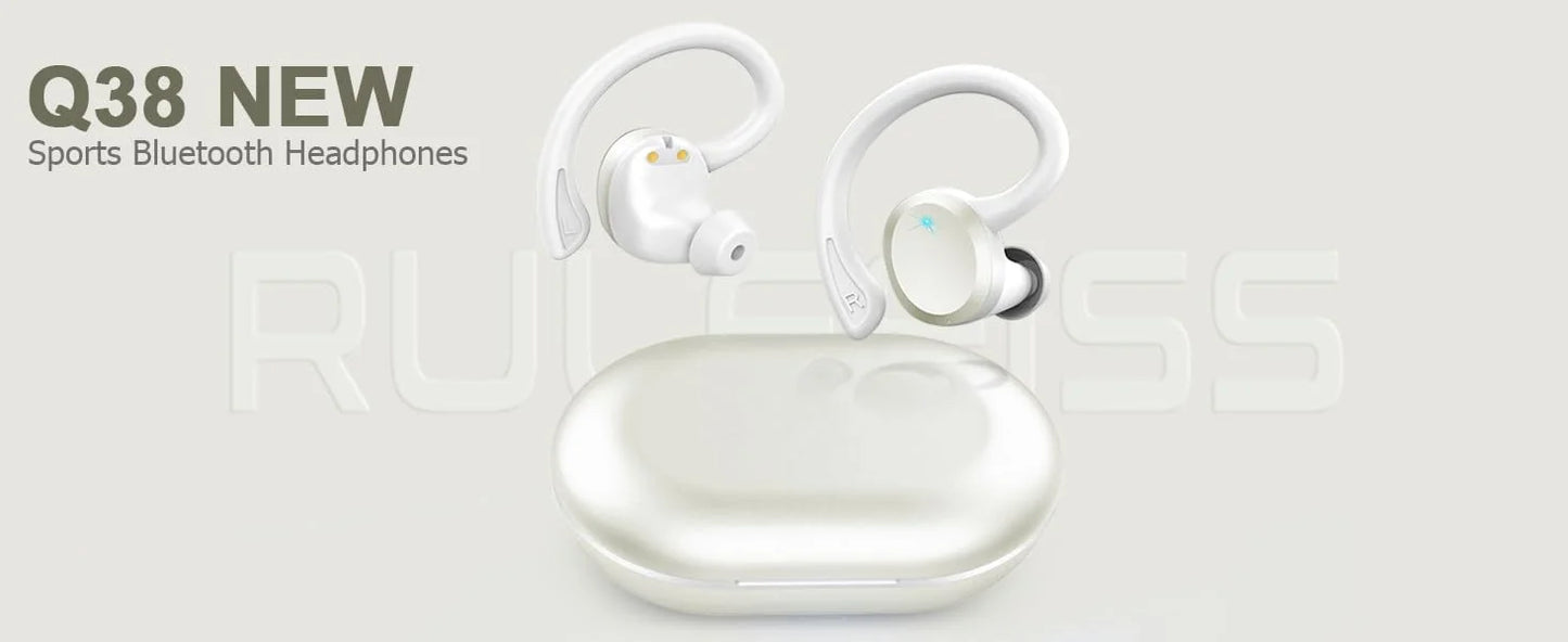 Wireless Earbuds, Bluetooth 5.3 On-Ear Headset, Noise Cancelling Mic, 48H Playtime Sports Headphones for Workout/Running.