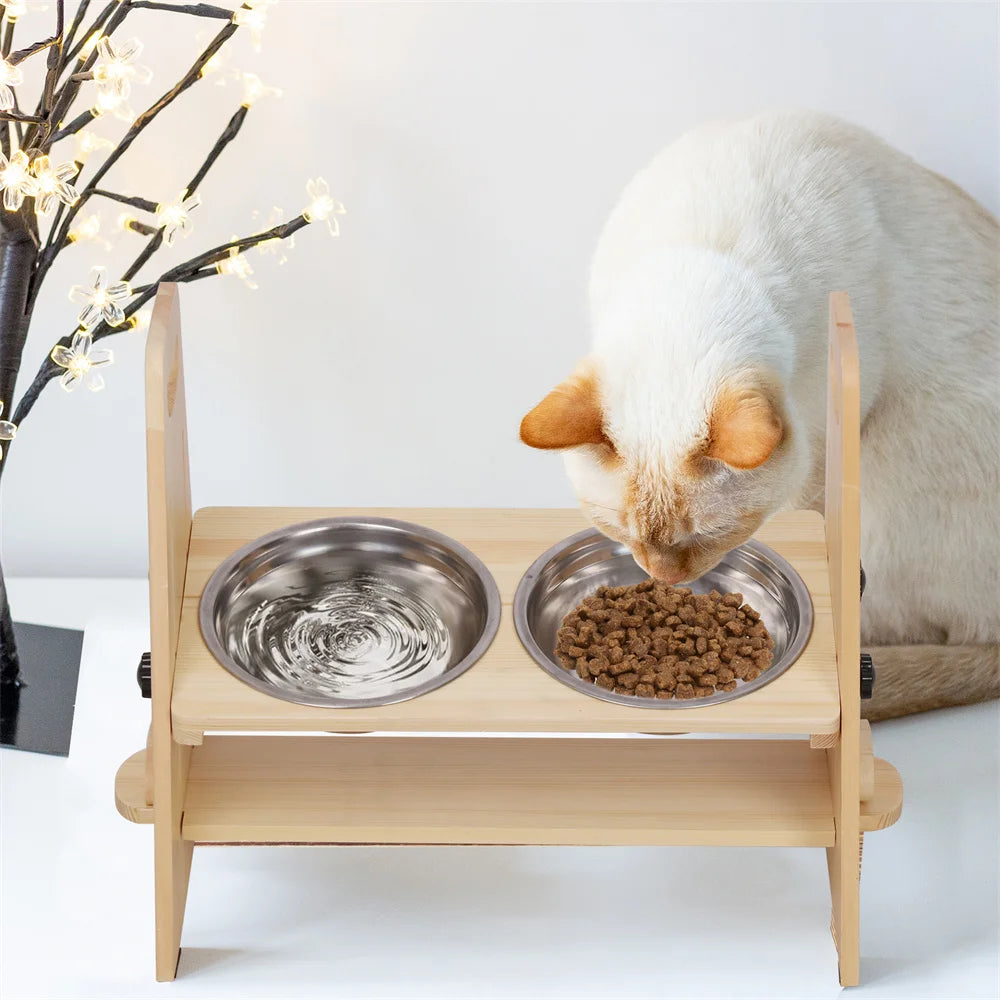 Height Adjustable Elevated Dog Bowls Tall Raised Feeder Stand Dog Food Water Bowl Feeder Station for Large Medium Small Dogs