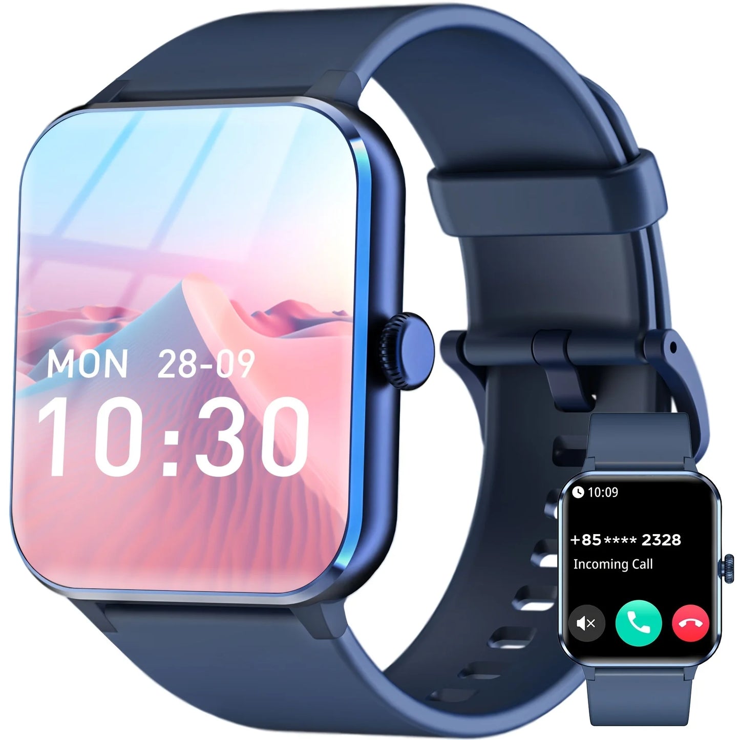 Baolubao New Waterproof Smart Watch for Women Men 1.85'' HD Screen Bluetooth Fitness&Health Monitoing Smartwatch for Android IOS