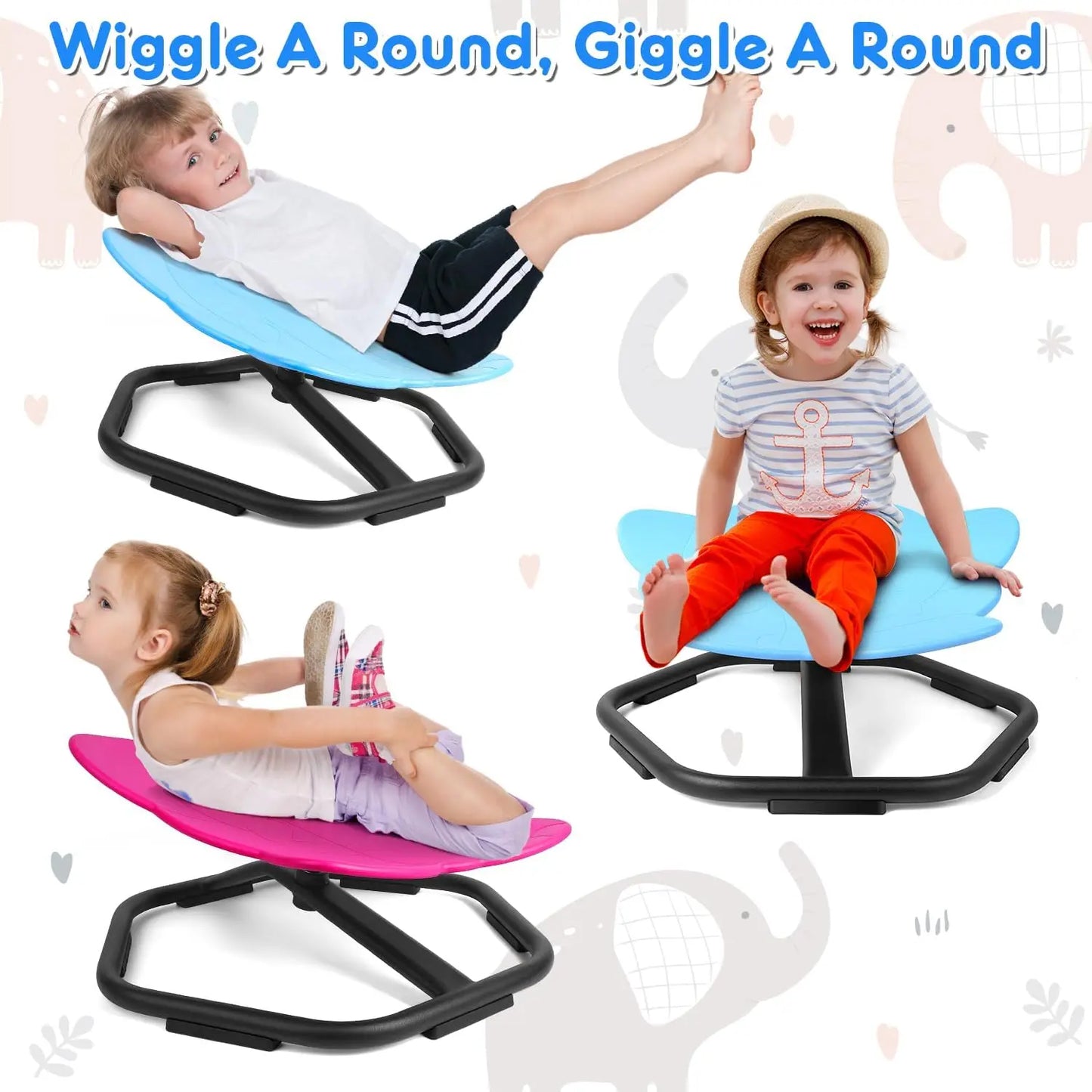 Outdoor Swivel Chair 360° Spin Toy for Kids Swing Seat Sensory Balance Funny Chairs Relief Motion Sickness Toys For Boys Girls