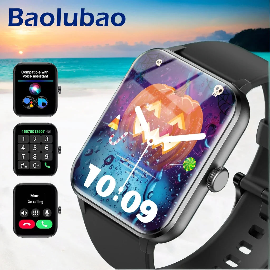 Baolubao New Waterproof Smart Watch for Women Men 1.85'' HD Screen Bluetooth Fitness&Health Monitoing Smartwatch for Android IOS