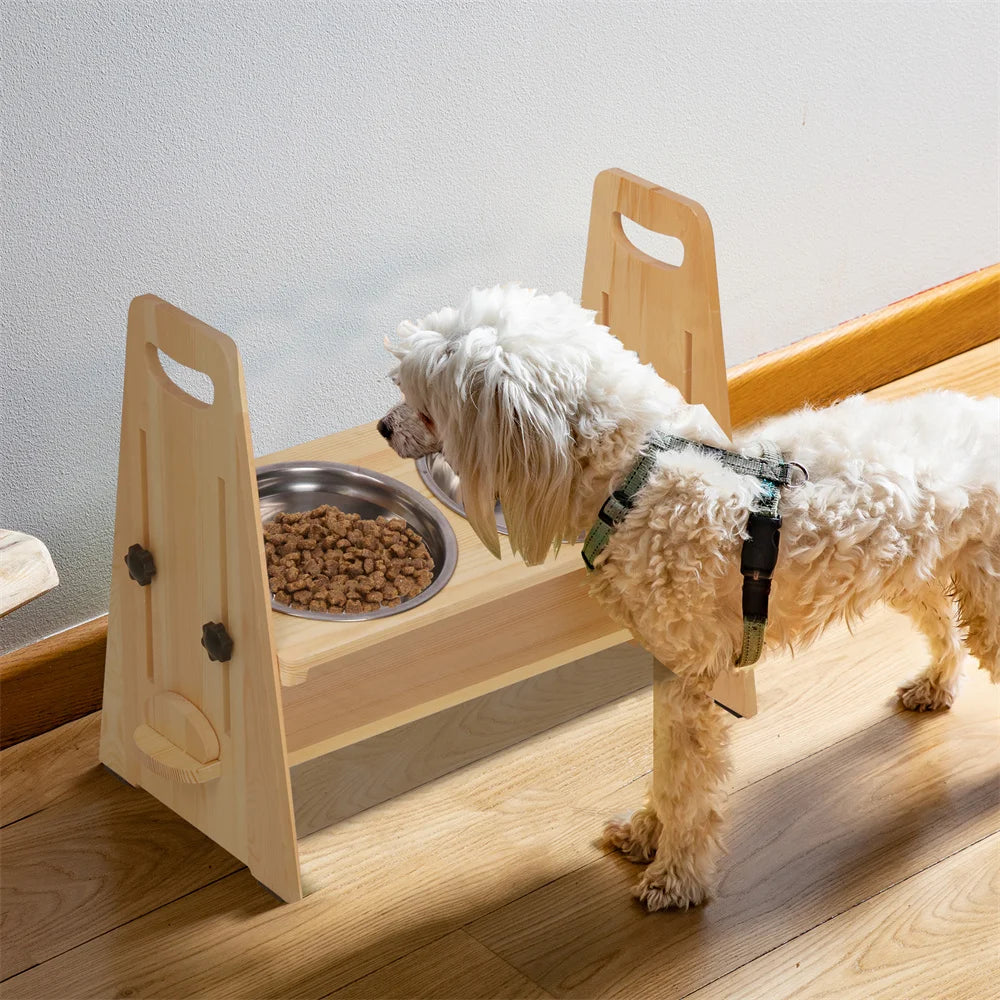 Height Adjustable Elevated Dog Bowls Tall Raised Feeder Stand Dog Food Water Bowl Feeder Station for Large Medium Small Dogs