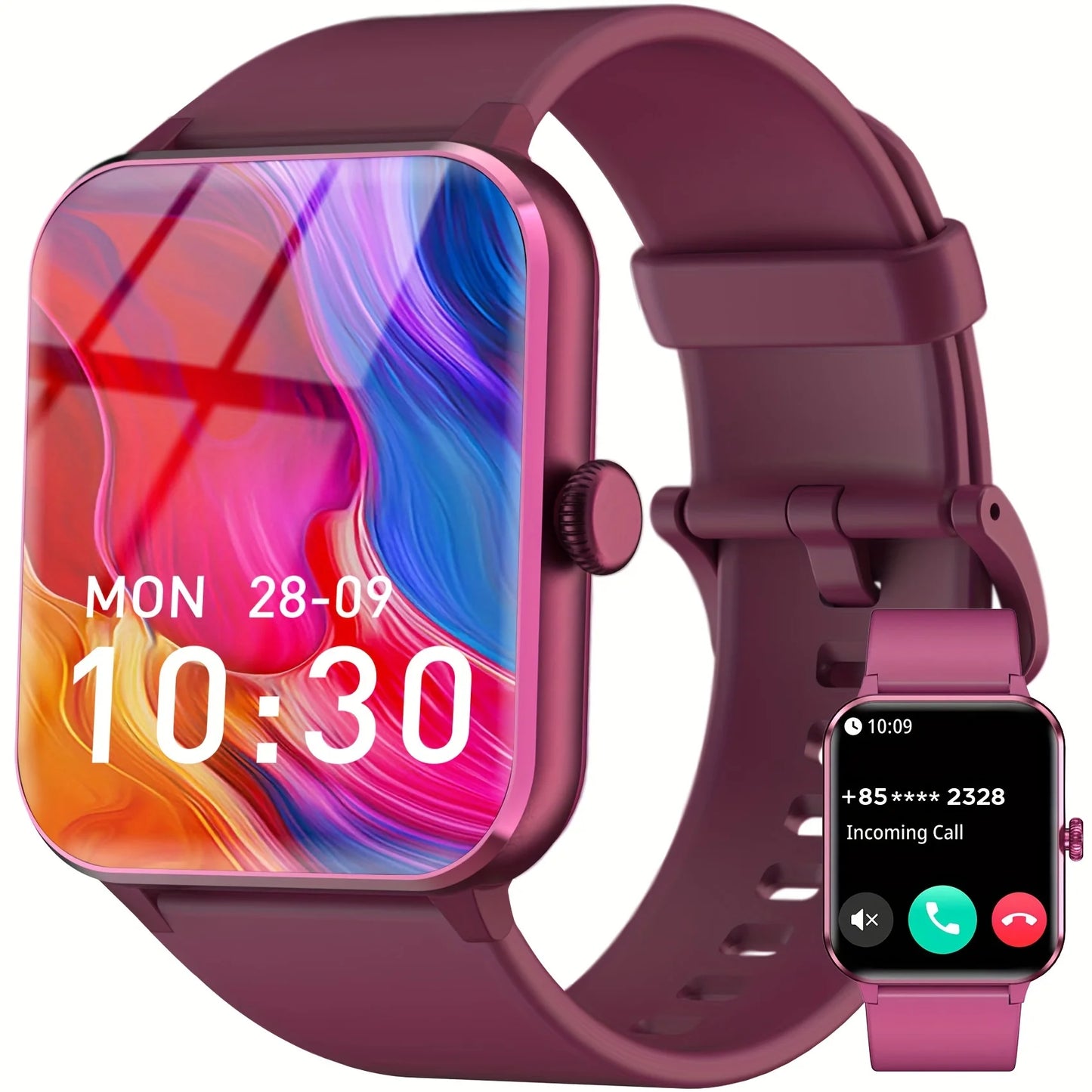 Baolubao New Waterproof Smart Watch for Women Men 1.85'' HD Screen Bluetooth Fitness&Health Monitoing Smartwatch for Android IOS